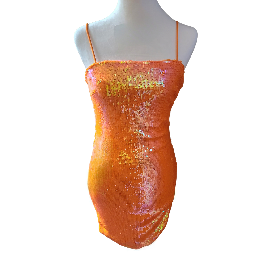 Orange Sequin Dress